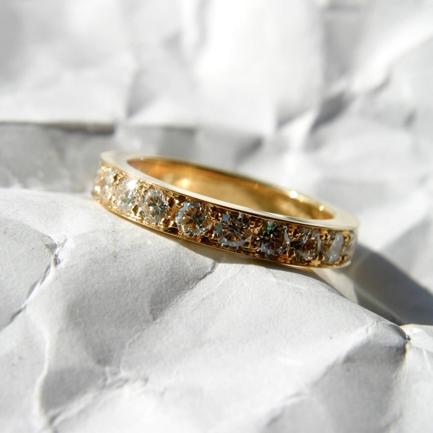 Yellow Gold Pavé-Set Alliance Ring