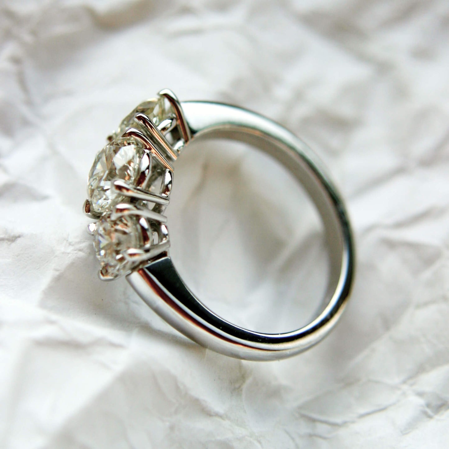 Trilogy Ring with Brilliant-Cut Diamonds