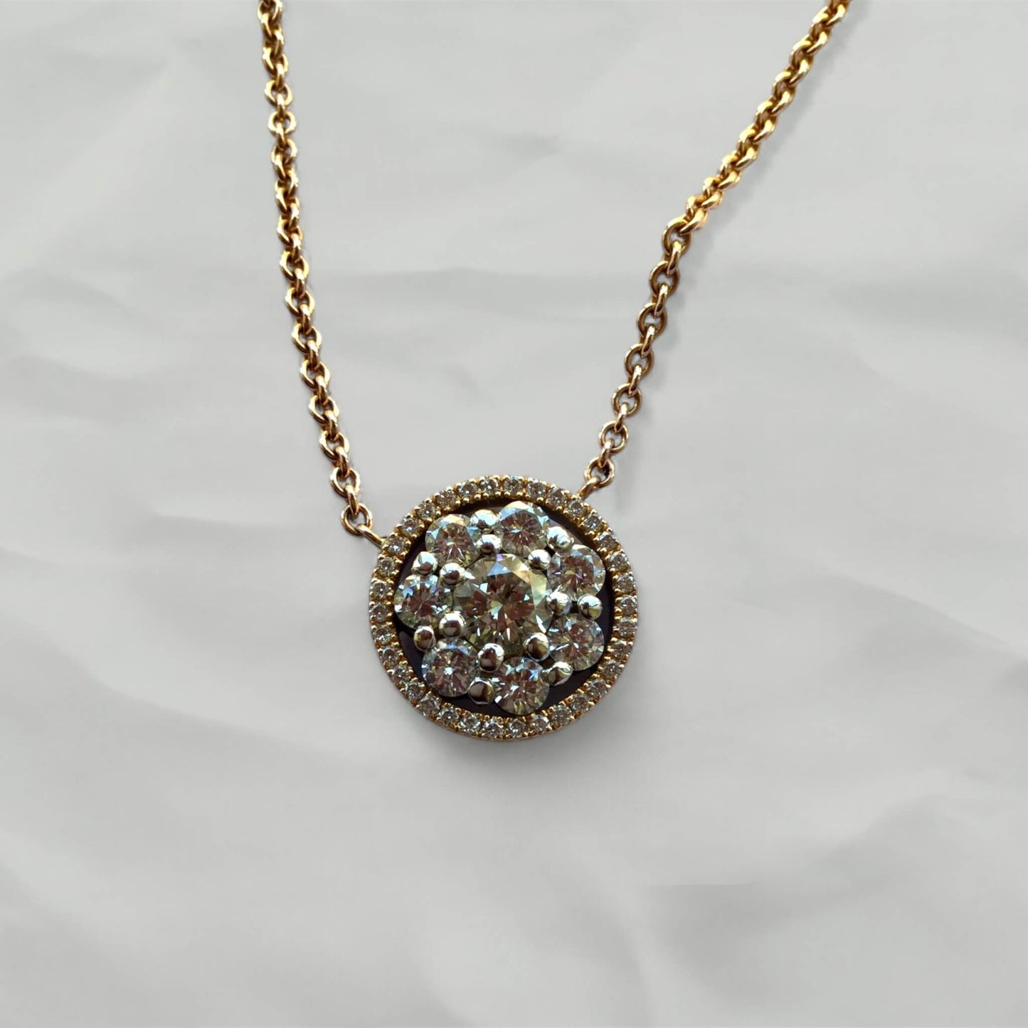 Entourage Pendant with Diamond Contour