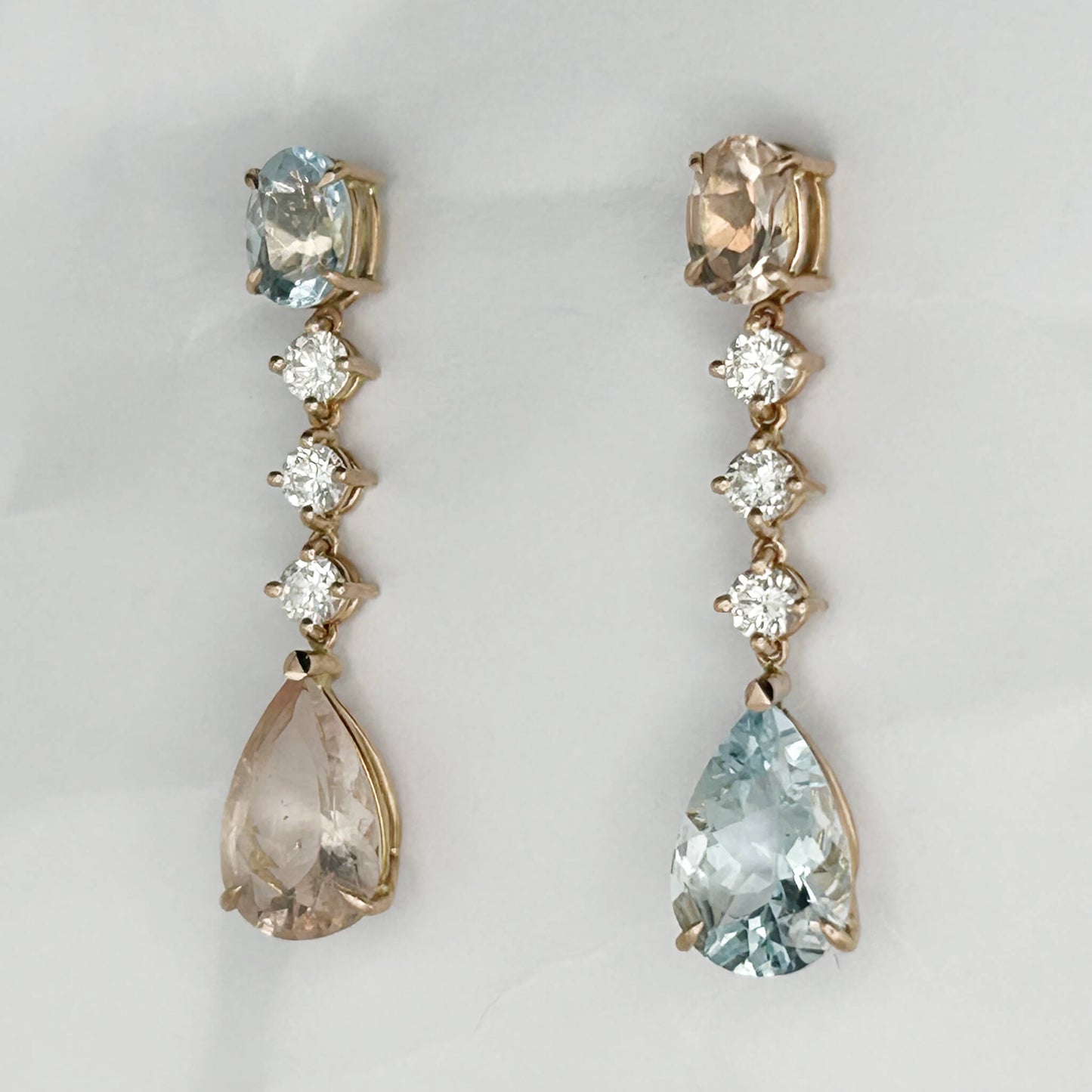 Tourmaline and Diamond Earring Pendants