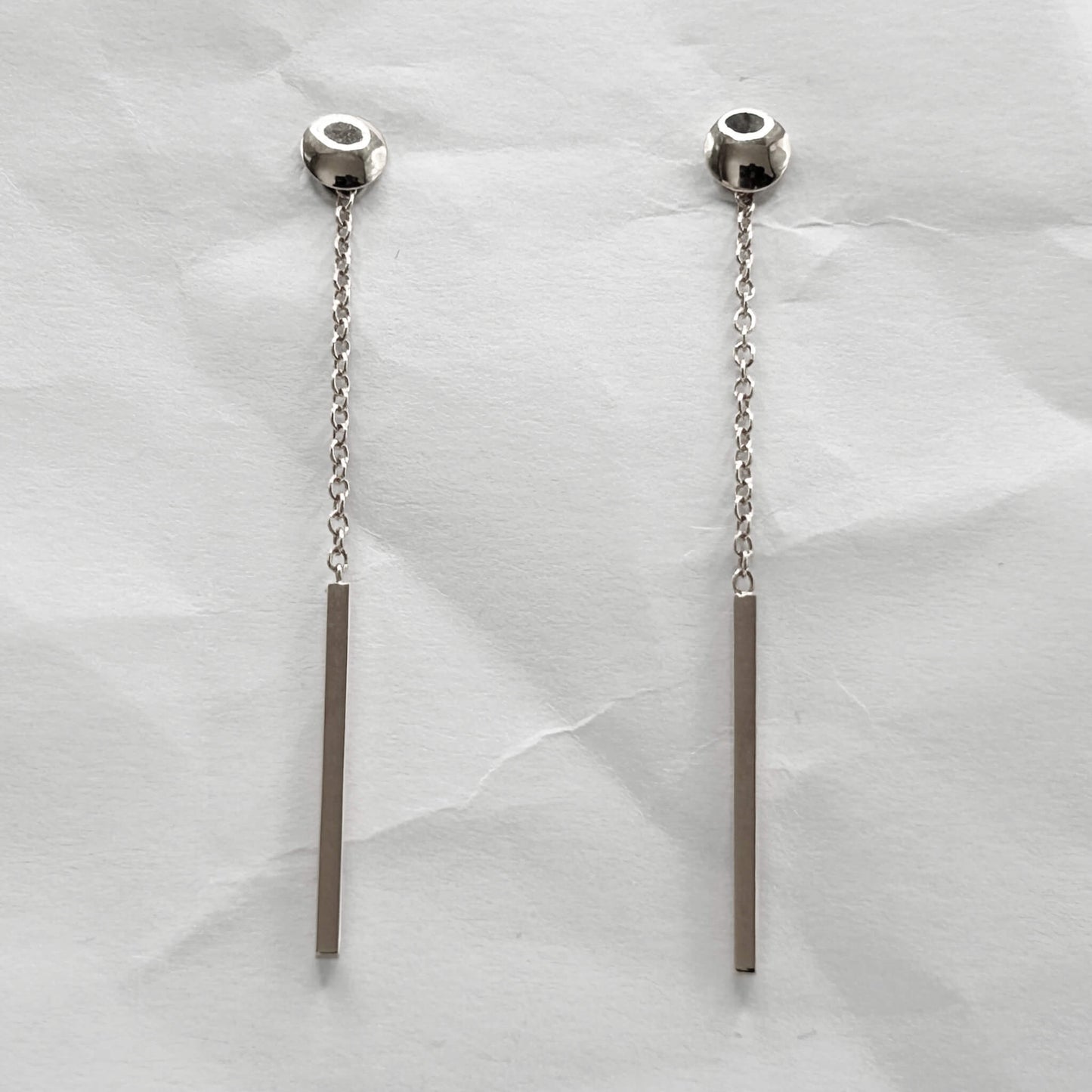 Golden Bar & Pearl Drop Earrings