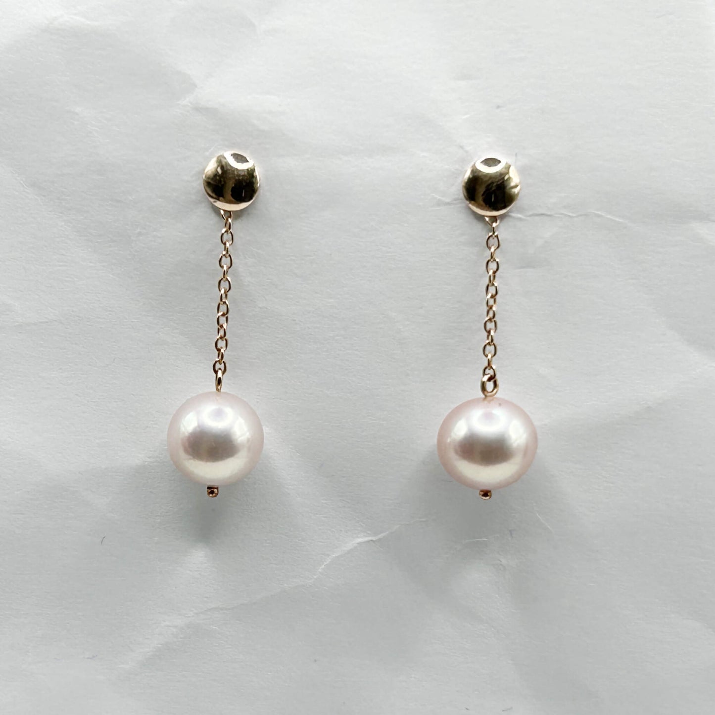 Golden Bar & Pearl Drop Earrings