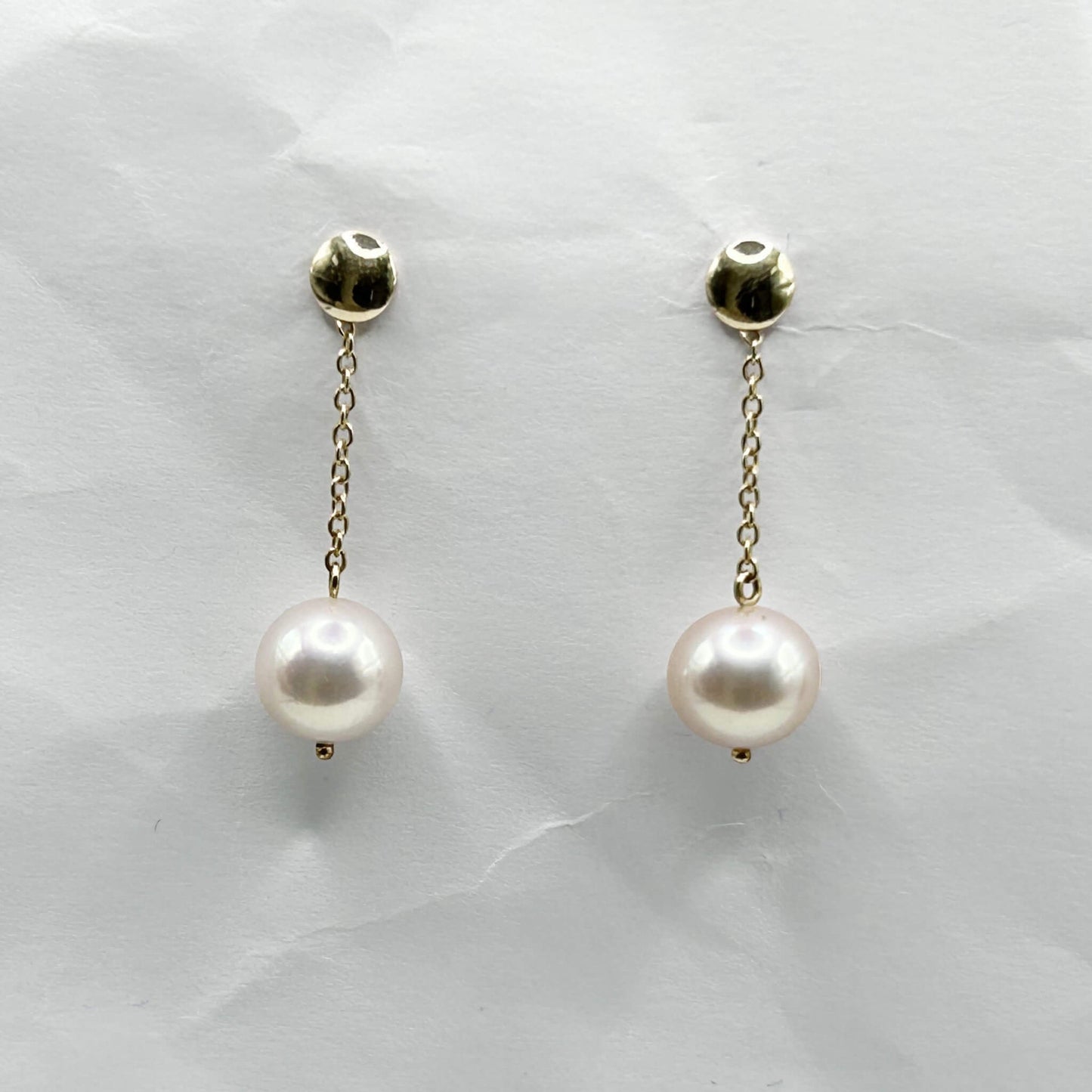Golden Bar & Pearl Drop Earrings