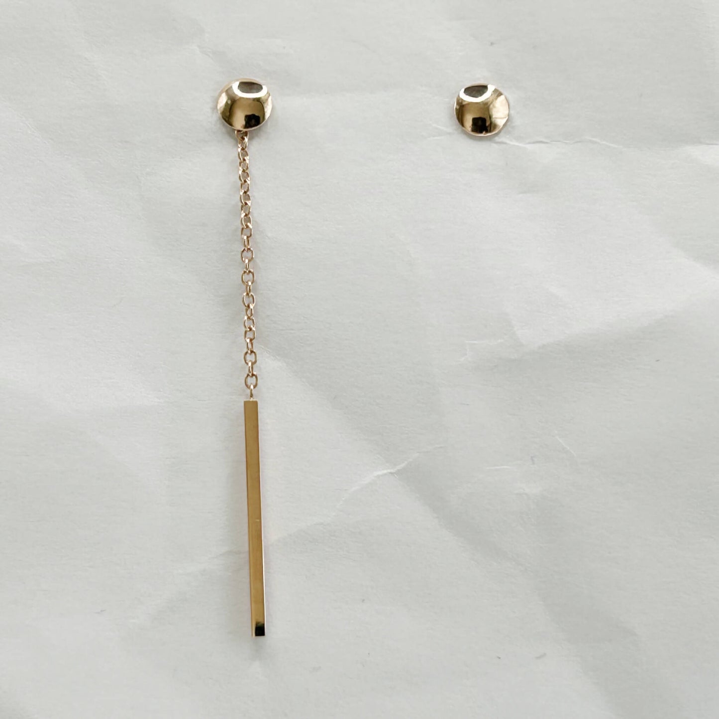 Golden Bar & Pearl Drop Earrings