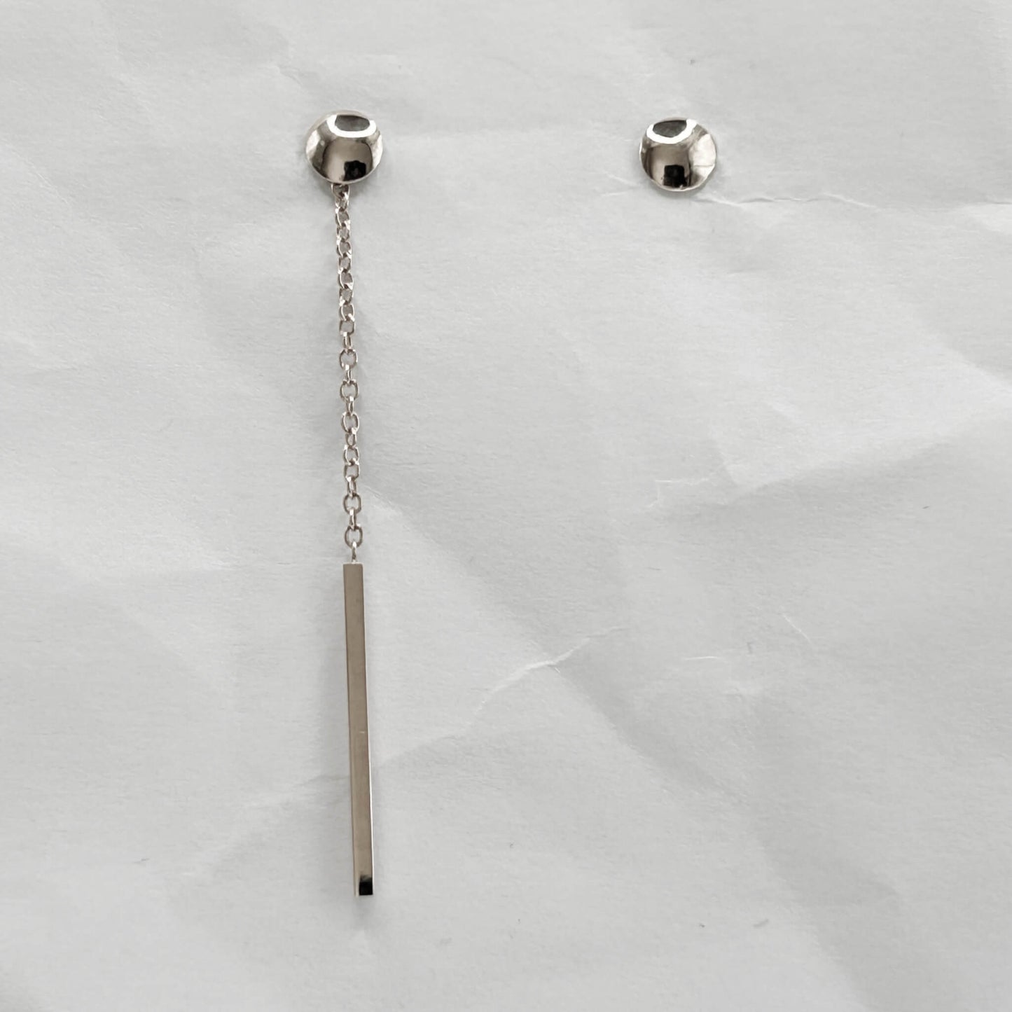 Golden Bar & Pearl Drop Earrings