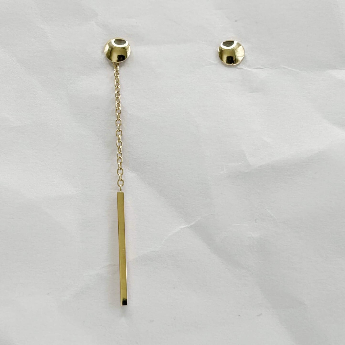 Golden Bar & Pearl Drop Earrings