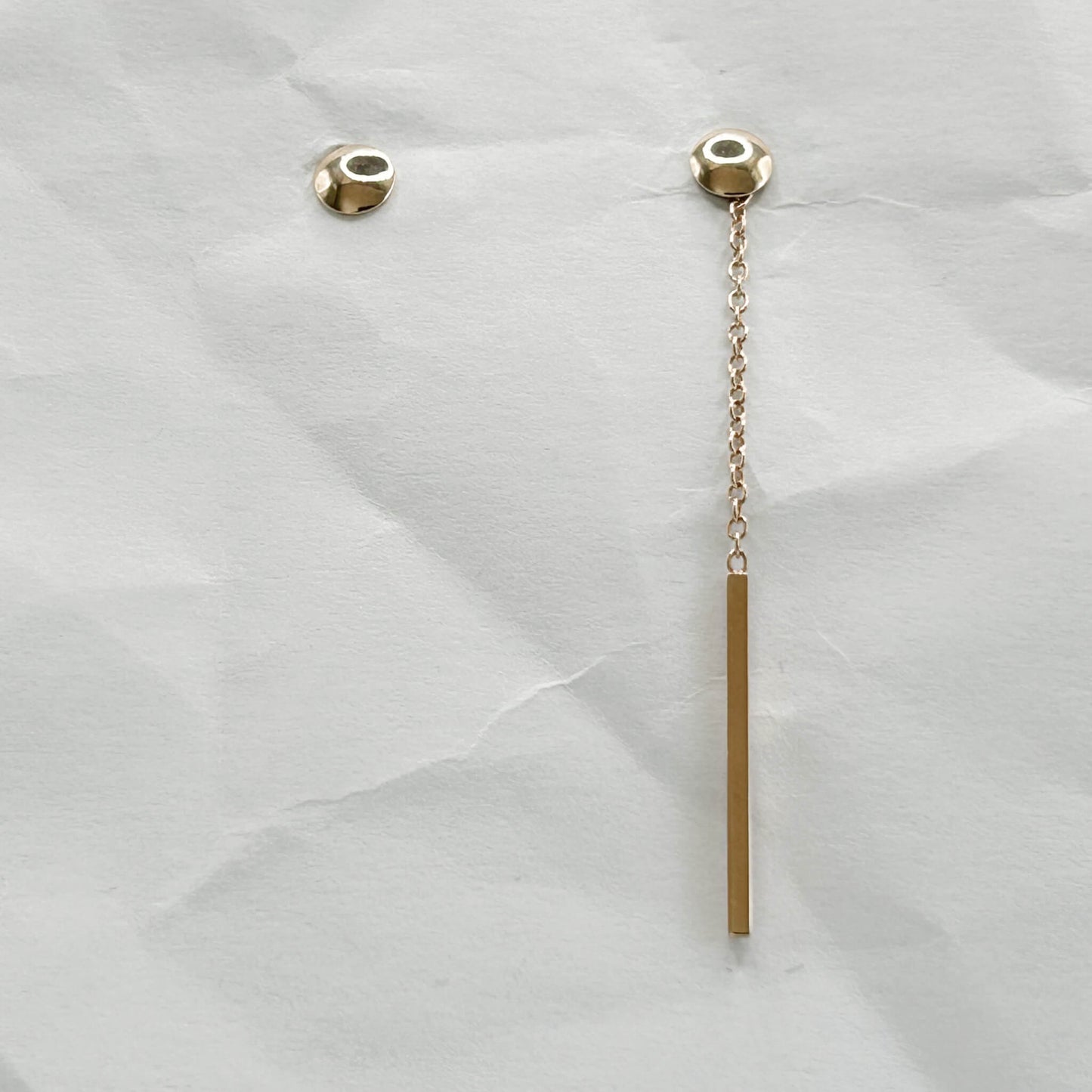 Golden Bar & Pearl Drop Earrings