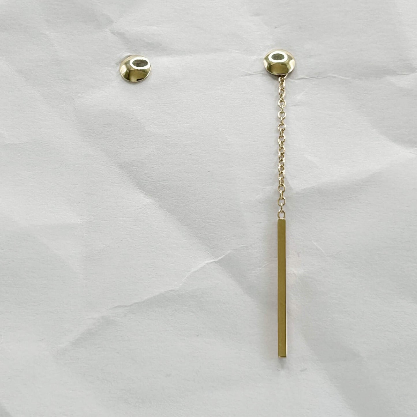 Golden Bar & Pearl Drop Earrings