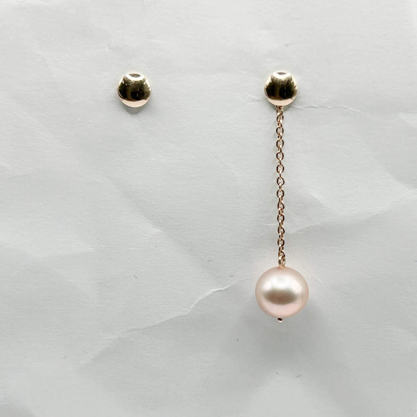 Golden Bar & Pearl Drop Earrings with Diamonds