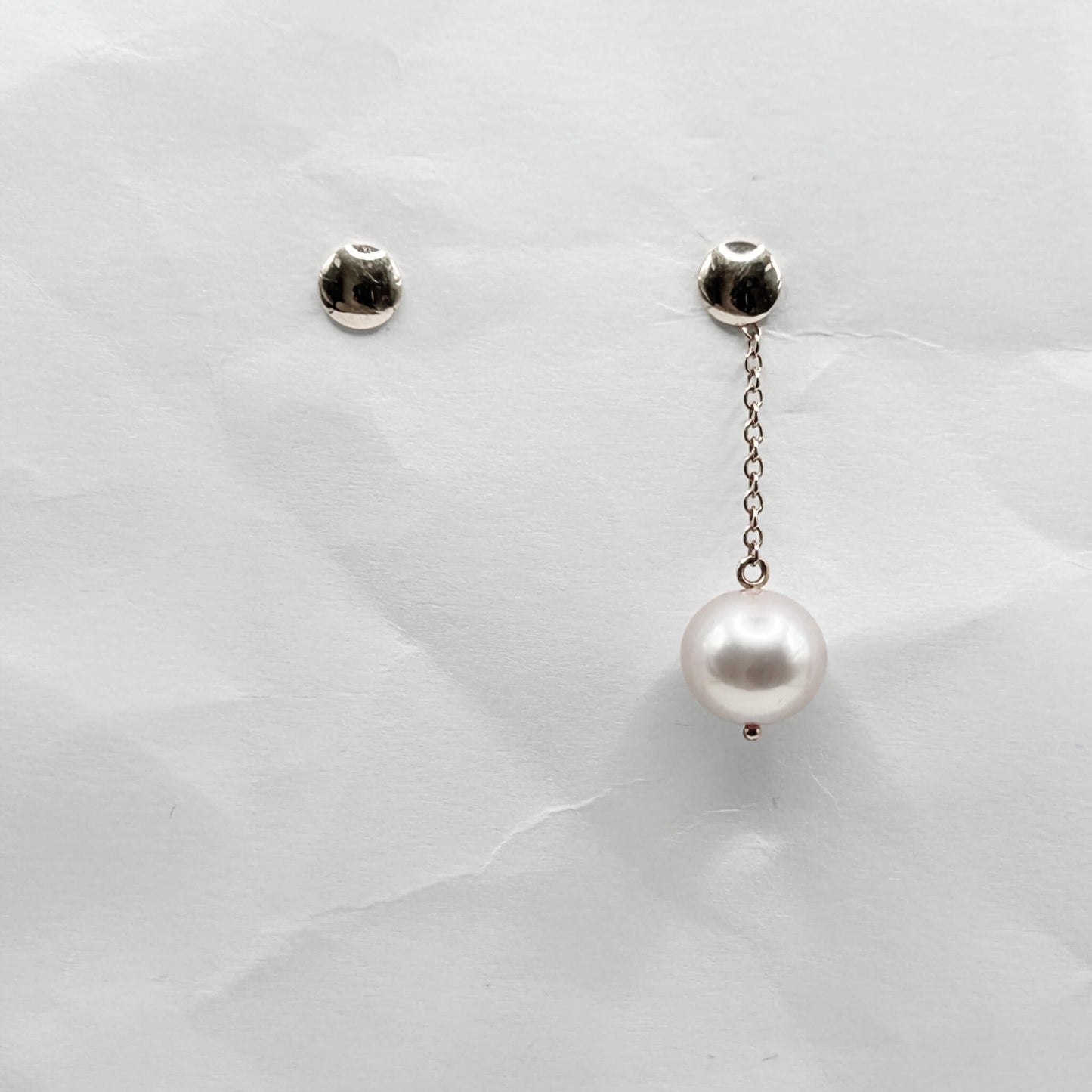 Golden Bar & Pearl Drop Earrings