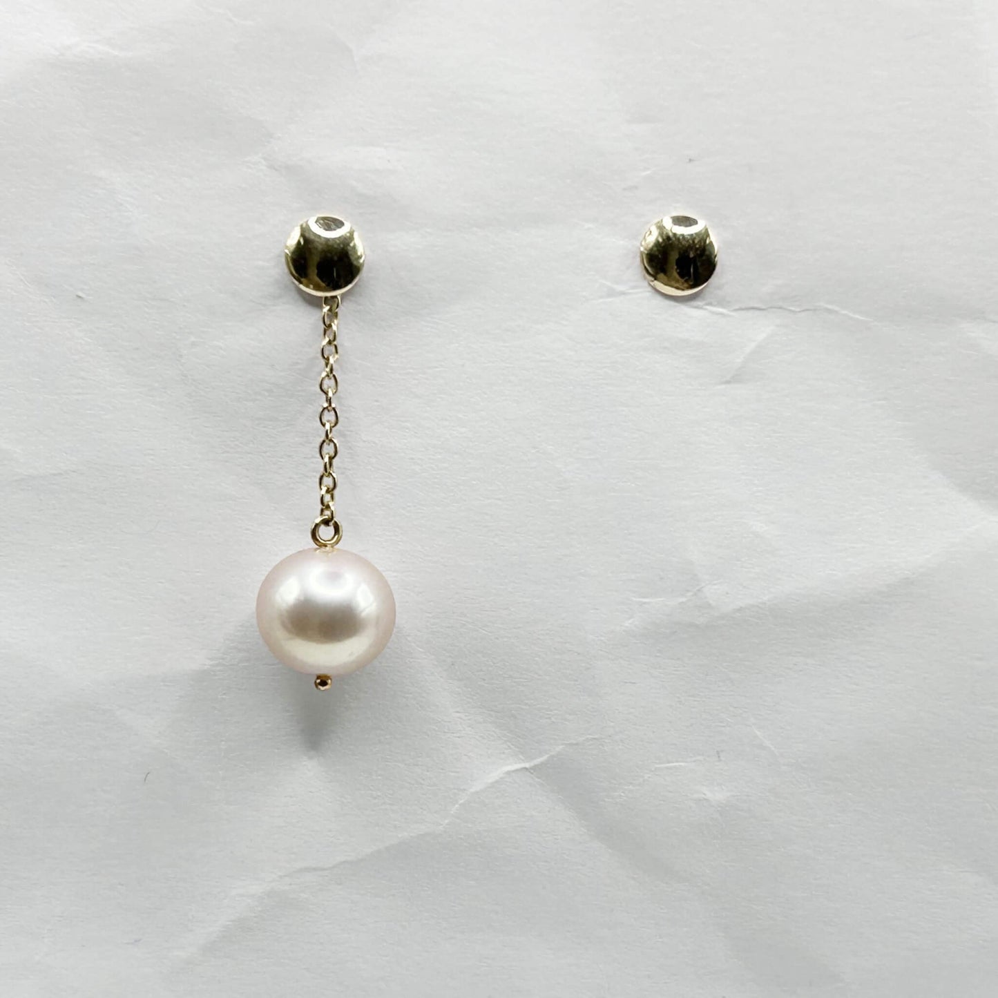 Golden Bar & Pearl Drop Earrings