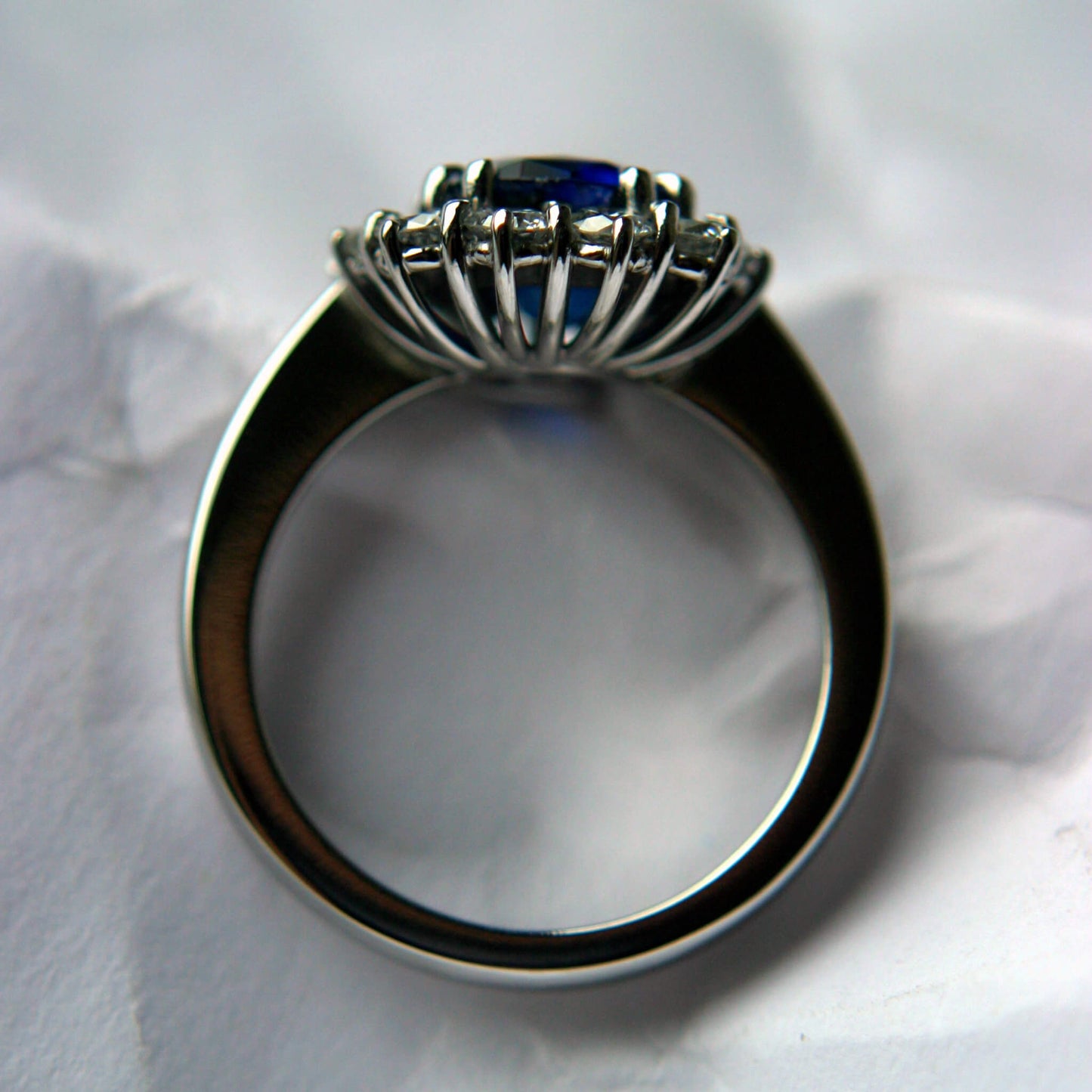 Oval-Cut Sapphire Entourage Ring with Brilliant-Cut Diamonds