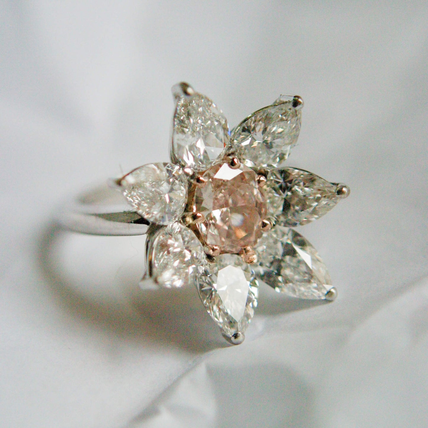 Rose Diamond Entourage with Pear-Cut Diamonds
