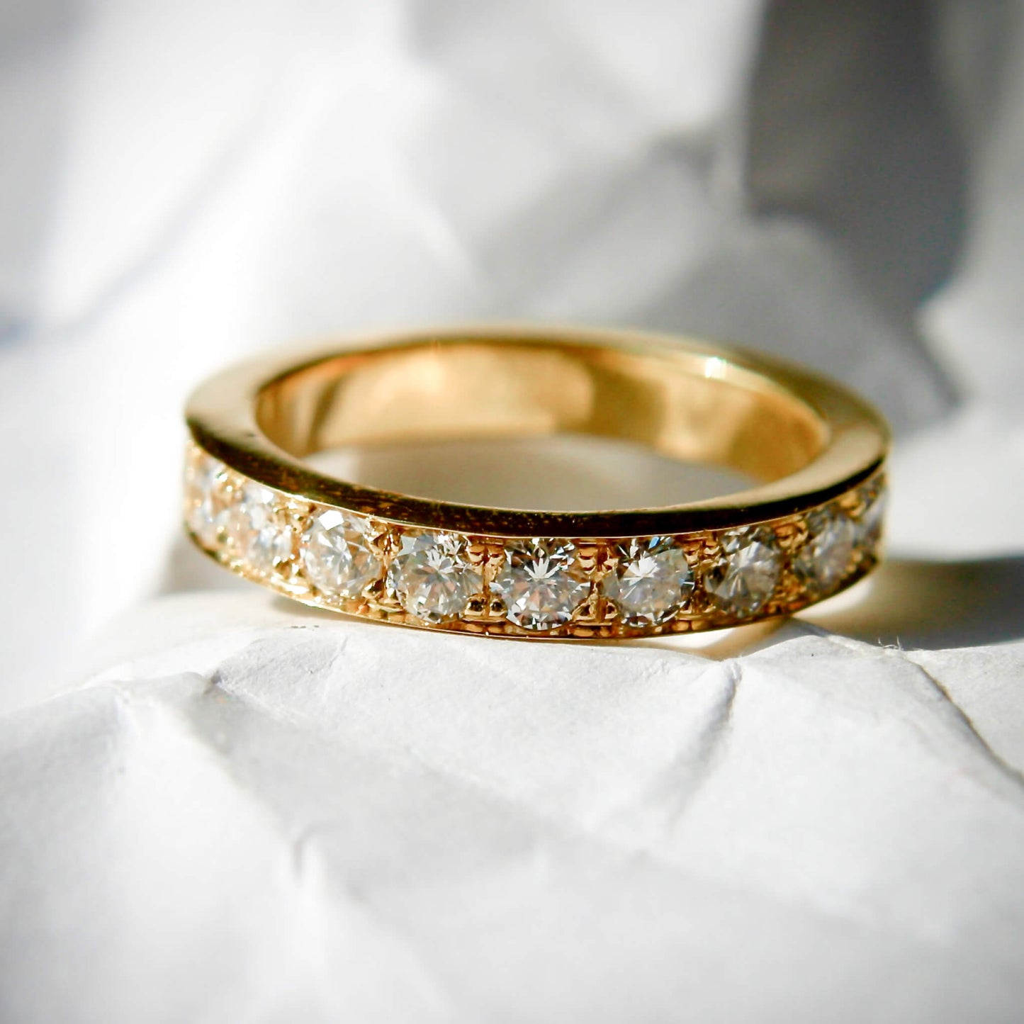 Yellow Gold Pavé-Set Alliance Ring