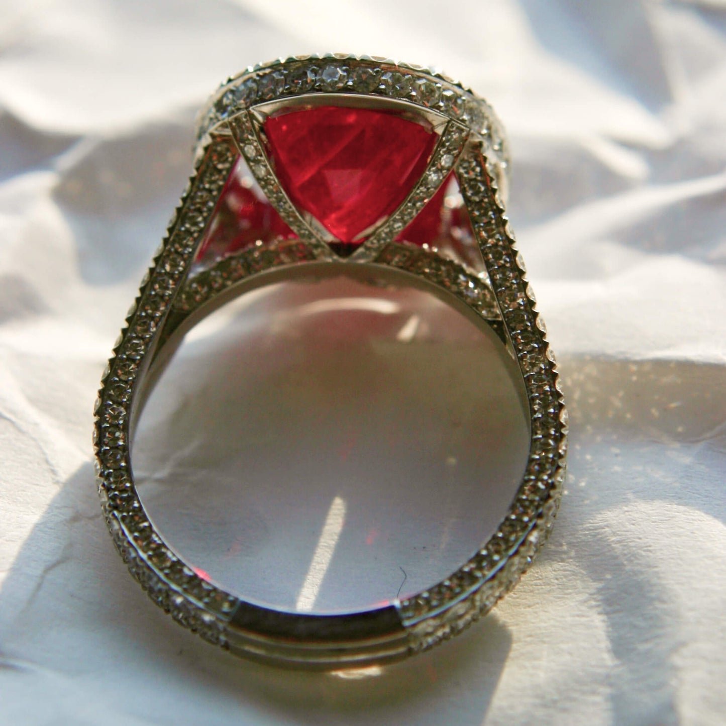 Oval Padparadscha Sapphire Entourage Ring