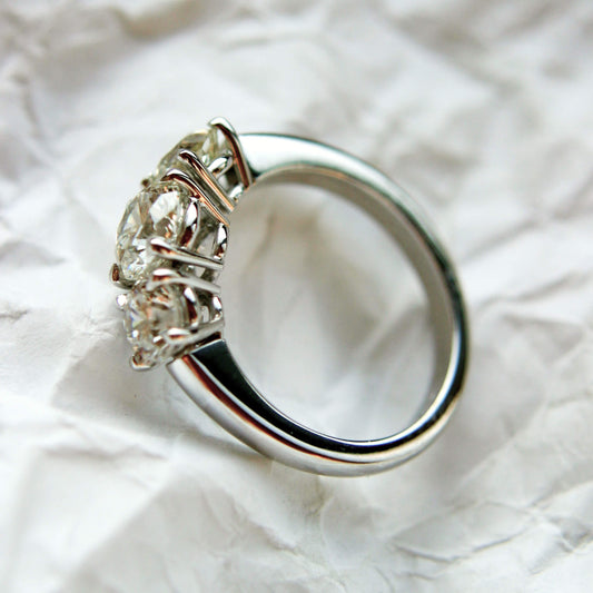 Trilogy Ring with Brilliant-Cut Diamonds