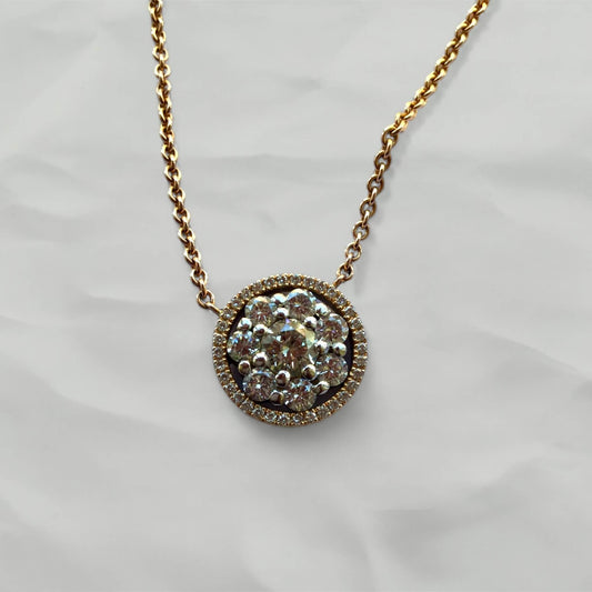 Entourage Pendant with Diamond Contour