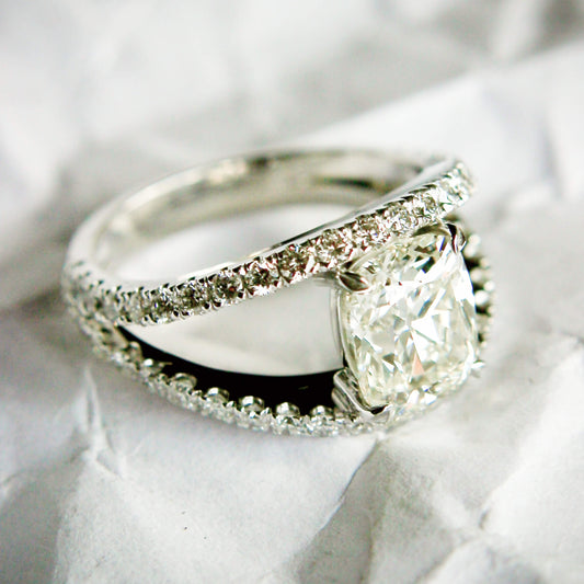 Hot-Lips Cushion-Cut Solitaire Ring