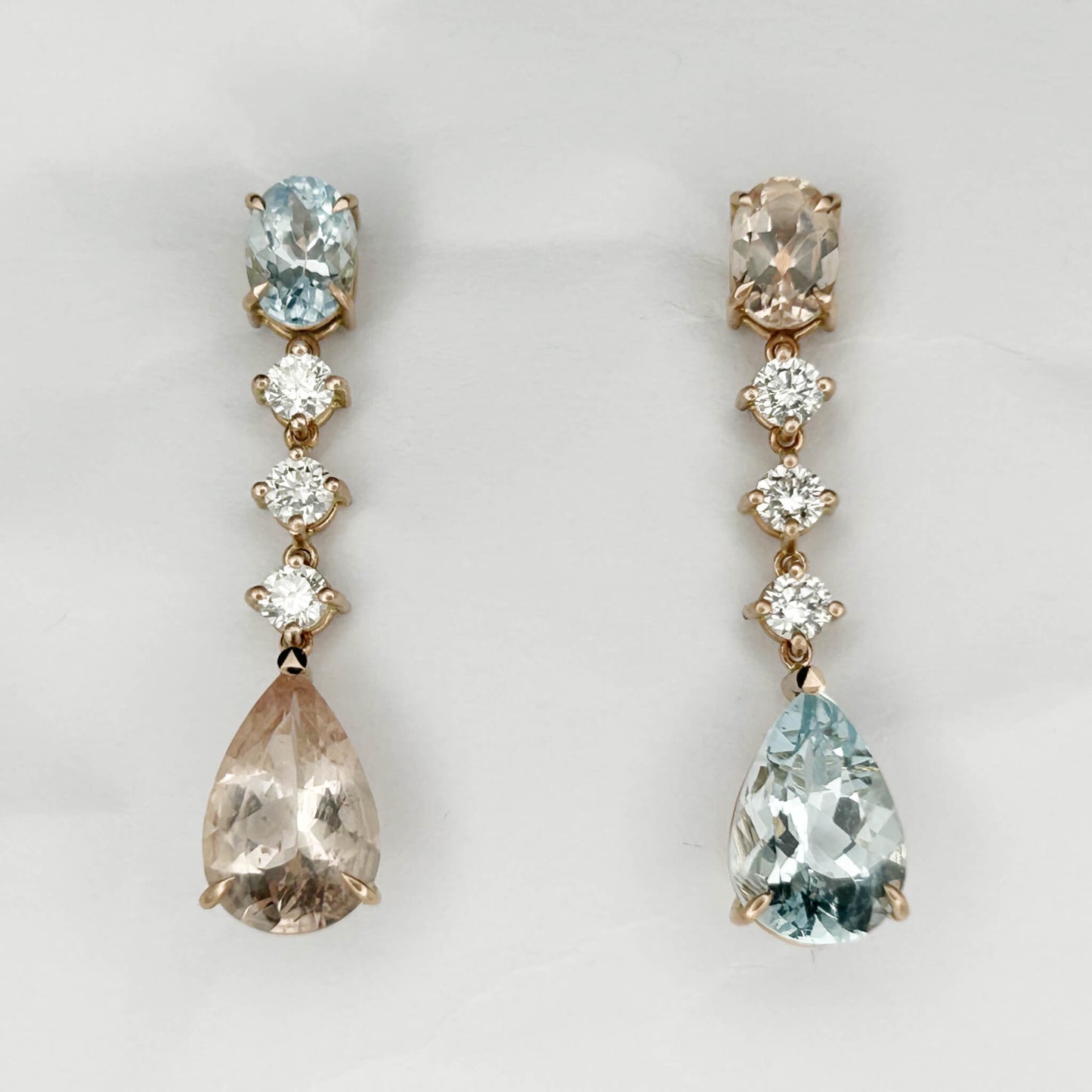 Tourmaline and Diamond Earring Pendants